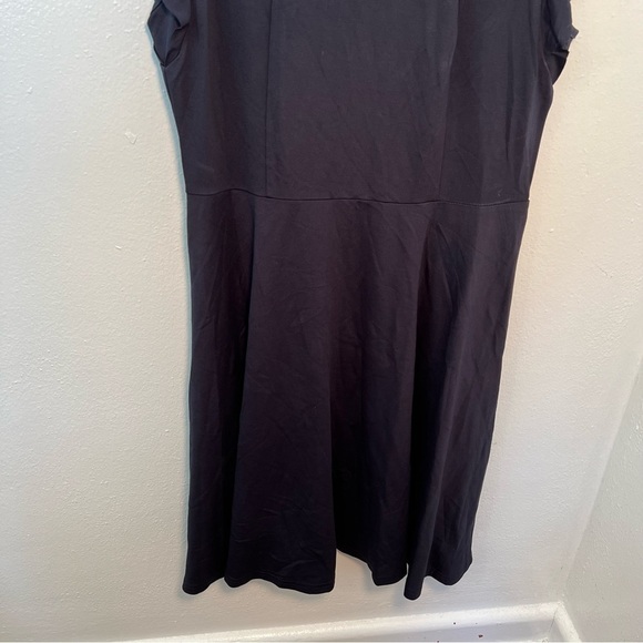 City Chic Aubree Frill Shoulder Dress Navy Blue - Picture 5 of 11